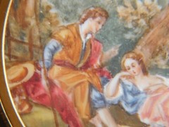 Painted miniature ‚Gallant scene with sheep‘ in the style of François BOUCHER