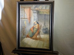 Von Bergen Listed Artist Antique c1804 Original Portrait Water Color Painting