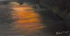 John Piper, Epsom, England, 1903-1992, “River Seine, Paris,” 15×21”