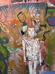 ORIGINAL ART BILL BRENNER VERY LARGE EXPRESSIONIST CUBIST CIRCA 1989 SHAPES