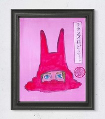 Colorful Modern Pop Art Woman Eyes 10×8 Original Rabbit Acrylic Painting Canvas