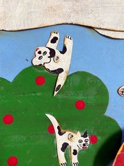 Folk Art Sculpture Painting Raining Cats And Dogs Metal Mixed Media Rescue Dog