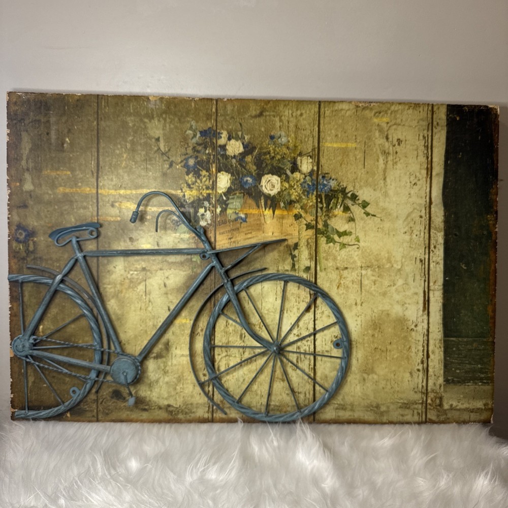 Easy Hang 3D Tin Bike Wall Art for Garage Mancave Sporty Home Decoration VINTAGE