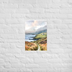 Ireland Painting Irish Coastal Cottage Wild Atlantic Way Watercolor Art Print