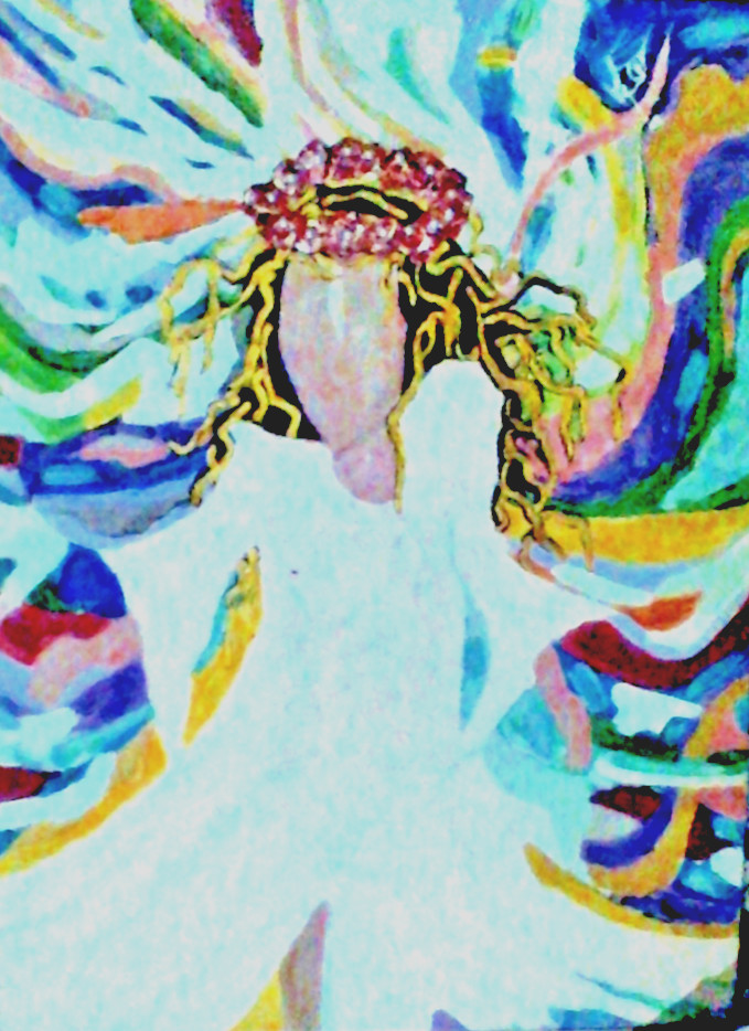 Original painting Hippy Child abstract modern art large 18x24x1 by pb