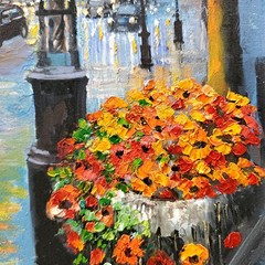 YARY DLUHOS London England Big Ben Westminster City Street Original Oil Painting
