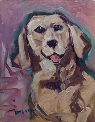 11×14 GOLDEN RETRIEVER DOG PUPPY JOSE TRUJILLO (Moving Sale All Must Go)