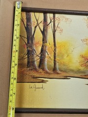 Albert LeGrand „Autumn In the Woods“ Scene Oil on Canvas Painting Signed