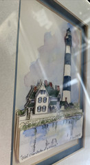 Sculptured Watercolor 3D Painting Patsy Gullett Old Charleston Lighthouse w/ COA