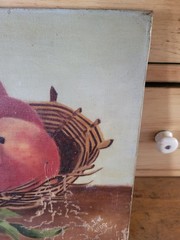 BEAUTIFUL~ Signed 1909 Peaches Fruit Still Life Oil Painting ON CANVAS