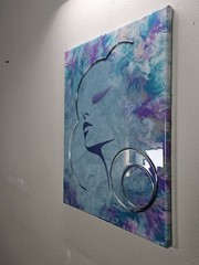 Lg 2 Piece Dutch Pour w/3D accents In chrome Titled, Besties. 16×20 times 2