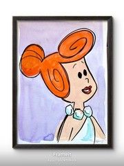 Original Wilma 1 Painting By Alannah Dyer- Acrylic 9×12 in. Flintstones TV Show
