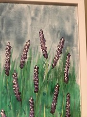 11/14 Watercolor Painting On Paper,framed,landscape,lavender,field