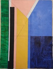 Vintage Canvas Signed RD, Geometric Modern Old 20th Century Art, Modern Art.