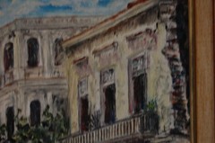 FRAMED SIGNED ORIGINAL OIL STREET SCENE VIEW OLD HAVANA, CUBA ARTIST HECTO VIDAL