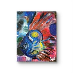 Angel Fish Colorful Neo Expressionist Original Wall Art