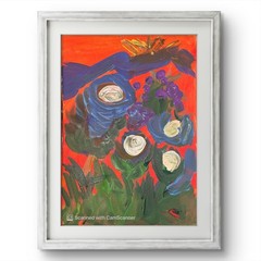 BLESSED#963 Hot Sky Blue Roses 12×9 Original Canvas Neo Abstract Expressionism