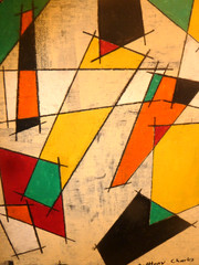 Abstract Acrylic Painting „Planks & Ladders #2“ by Anthony Charles