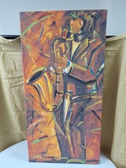Trademark art jazz 2 canvas art by Joarez 10by19 Inch
