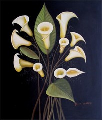 Hand Painted Oil Painting, Bunch of Calla Lilies 20x24in