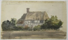 F.W.Watts R.A. (1800-1870) watercolor painting cottage Gardner Street ex.Sotheby
