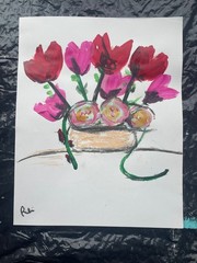 Wild Garden Still Life 03 11 X 14″ Impressionist Abstract Acrylic Painting Paper