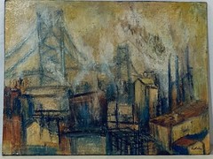 Vintage Signed Impressionist Cityscape Painting 7” X 9 1/4” (unframed)