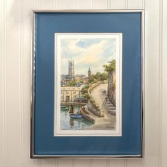 Vintage Watercolor Painting of Abbey Steps in Penzance by Thomas Herbert Victor