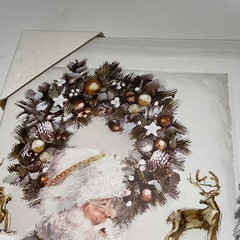 Santa Claus 19 X 16 inches old timey Pink Christmas Pastel Macne IL Studio