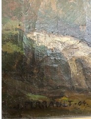 19th century listed French Artist Oil Painting Leon Bazile Perrault 1832- 1908