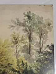 Antique 1877 French School Landscape Watercolor Painting Charles Ramelet Signed