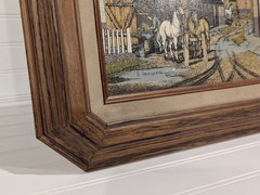 Vtg 80s H. Hargrove 8×10 Oil Serigraph BLACKSMITH Horses Horseshoe Framed Signed
