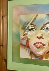 Vintage Marilyn Monroe Painting Pop Art Expressionist Signed 26×26 frame/matted
