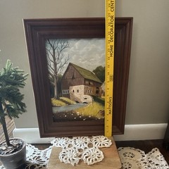 Vintage Signed Barn Landscape Framed Wall Art – T. Markowski 2003 – 11” x 14”