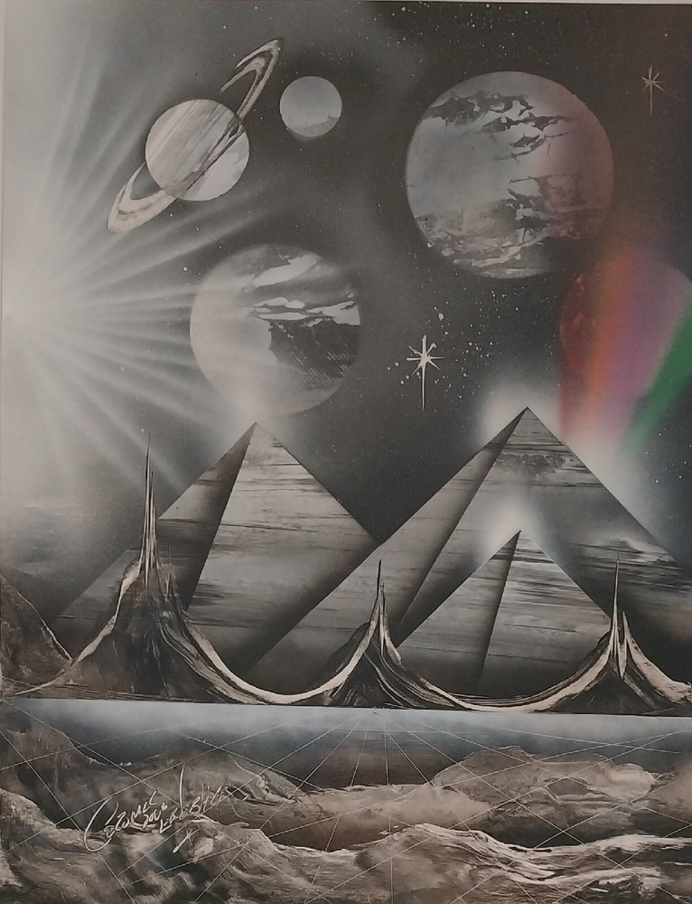 Graffiti Surreal Space Landscape Pyramids&planets Cozumel