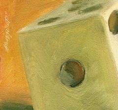 Casino Dice 5 x 7 in. Oil on archival panel Hall Groat Sr.