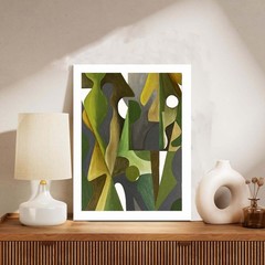 Original Abstract People Painting 16×20 Canvas Modern Wall Art Home Decor Green