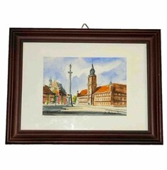 VTG A. Biczewski Architecture Sigismund Column Warsaw W/C 6”T 8”W Framed Matted