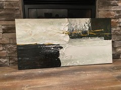 Oversized Black – White – Gold Abstract Art for Luxury Bedroom & High – End