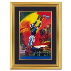 Peter Max „Superbowl XXX“ Framed Acrylic Mixed Media (48.5″ x 36.5″) Hand Signed