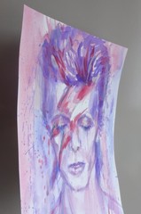 GERRY MILLER ARTWORK. „Bowie“. Watercolour picture on paper. 24 x 32 cm.