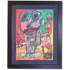 Marty Coyle Original Psychedelic Art Mixed Media 16×20 Matted Framed 2012