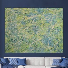 Jackson Pollock Style Giant Canvas Painting 81”X62” (6 Foot 9 inch) Abstract
