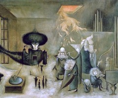 Leonora Carrington Signed Oil Painting on Canvas 16×24 in Surrealism .