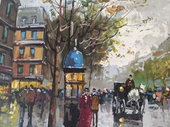 Original Oil Painting Paris Street Scene Signed Colombo Impressionist 24×20