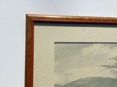 Vintage Western Landscape Watercolor Great Frame