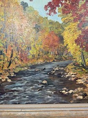 Harry M. Book Original Oil Painting 1956 Pennsylvania Landscape Framed 50”