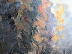 Antique Clyde Leon Keller Oil Painting Oregon Sauvie Island 1958 Nature’s Avenue