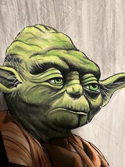 Oil Painting On Canvas Yoda Newly Framed 18 X 22
