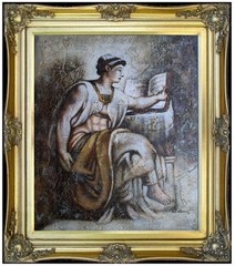 Framed Michelangelo Buonarroti The Erythraean Sibyl Repro, Oil Painting 20x24in